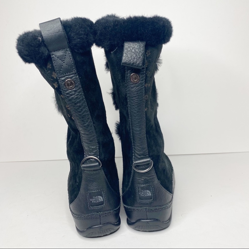 The North Face Abby III Waterproof Snow Boots Black Faux Fur Suede 8.5 - Picture 5 of 13